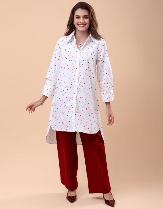 CS1 - Polka Dot Long Shirt Co-ord Set