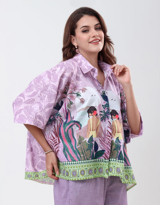 CS26 - Lavender Kaftan Co-ord Set
