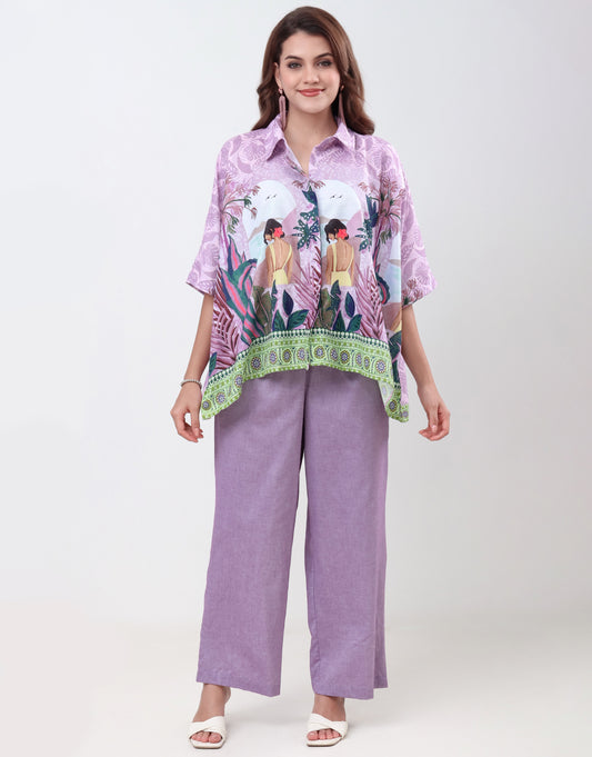 CS26 - Lavender Kaftan Co-ord Set