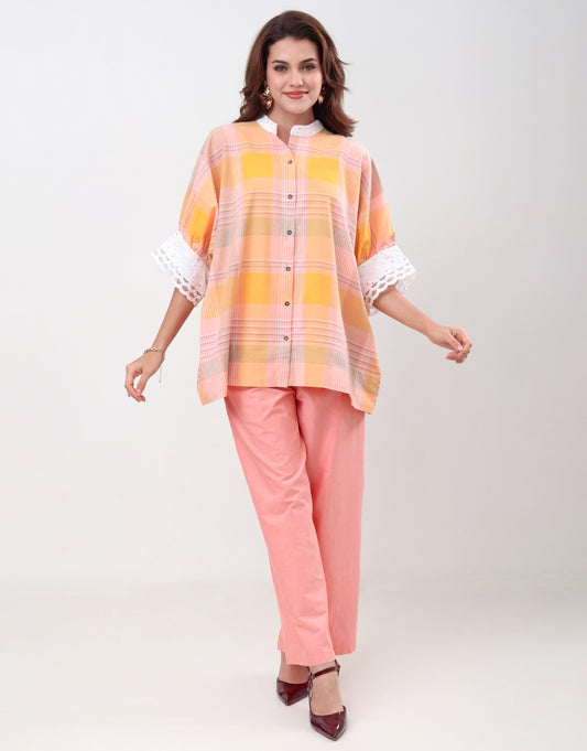 CS73 - Apricot Kaftan Co-ord Set